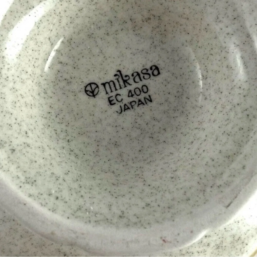 Mikasa Garden Club Sugar Bowl with Lid EC 400 Speckled Stoneware Vintage Kitchen